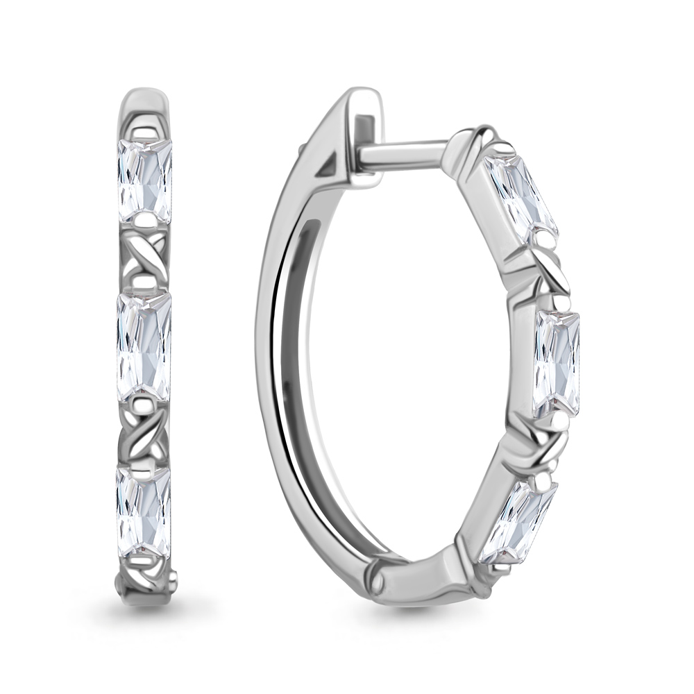 

Серьги конго из серебра с фианитом Aquamarine 49134_925_р, 49134_925_р