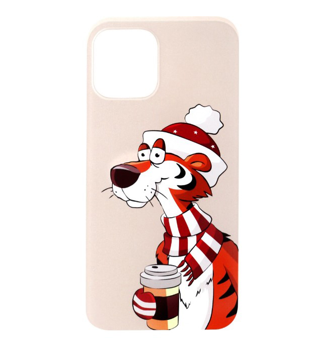 

Чехол для iPhone 5-5S-SE Тигр с кофе бежевый