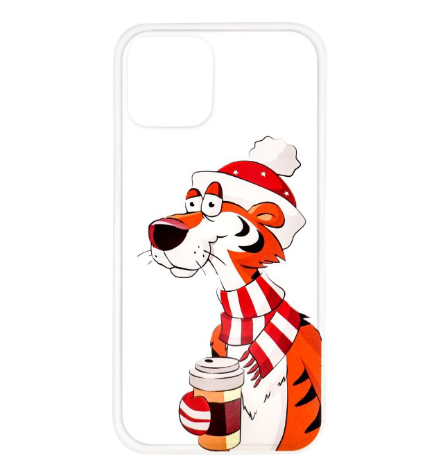 

Чехол для iPhone 5-5S-SE Тигр с кофе прозрачный