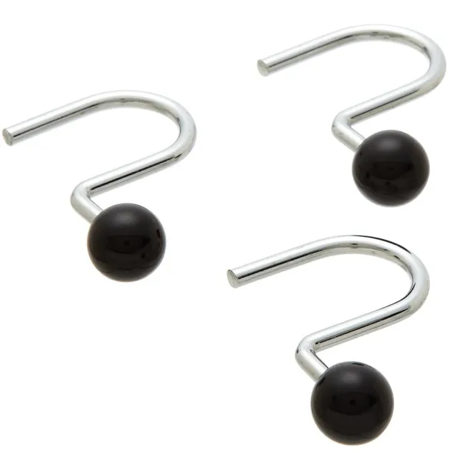 

Кольца для шторки в ванной Carnation Home Fashions Ball Type Hook, 12 шт., Черный