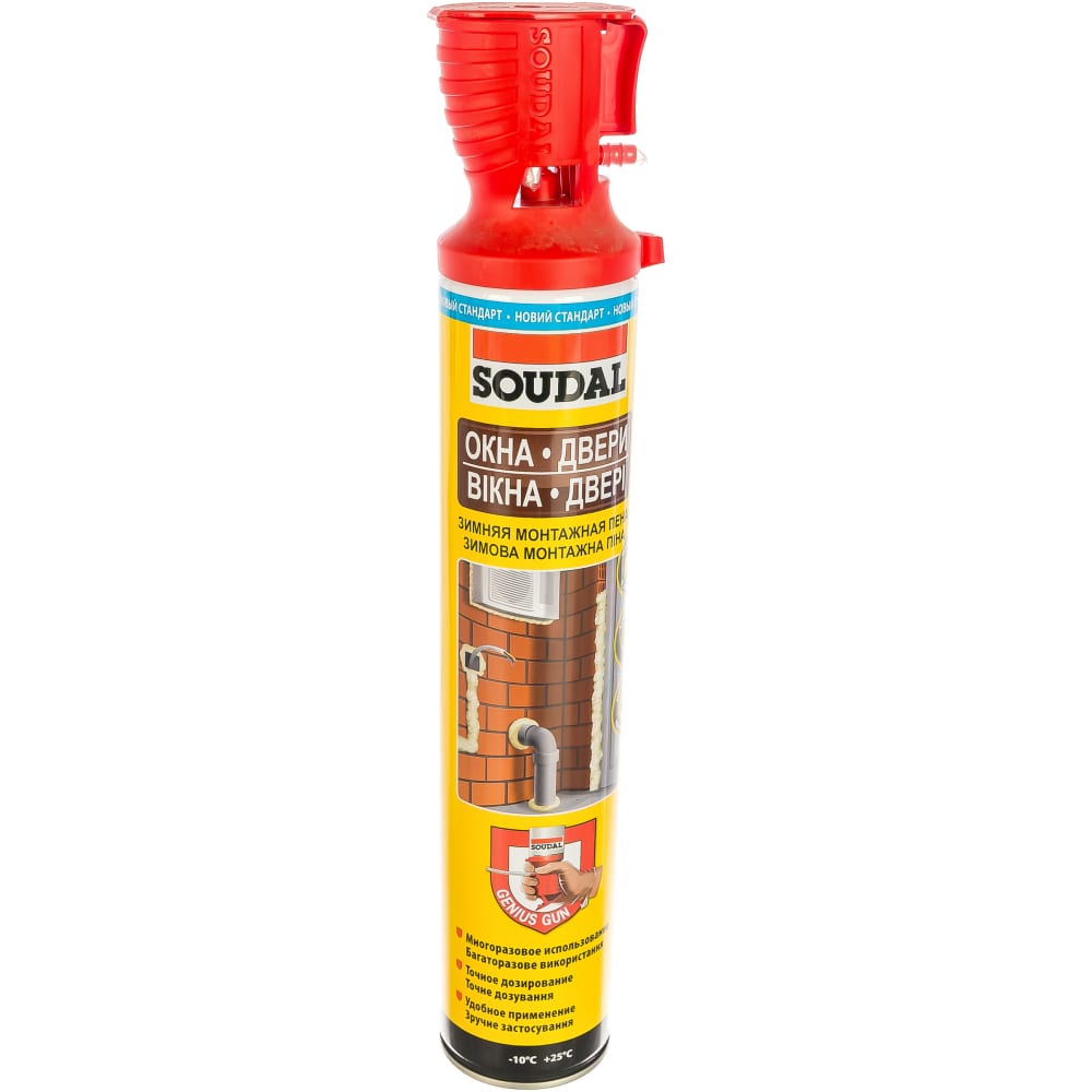 фото Монтажная пена soudal окна-двери genius gun 750мл зимняя 131581