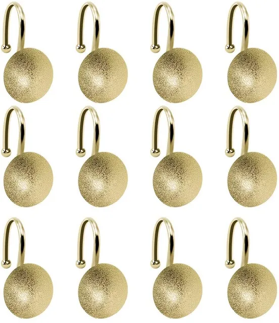 

Набор из 12 крючков для шторки Carnation Home Fashions Buttons Gold, Золотистый