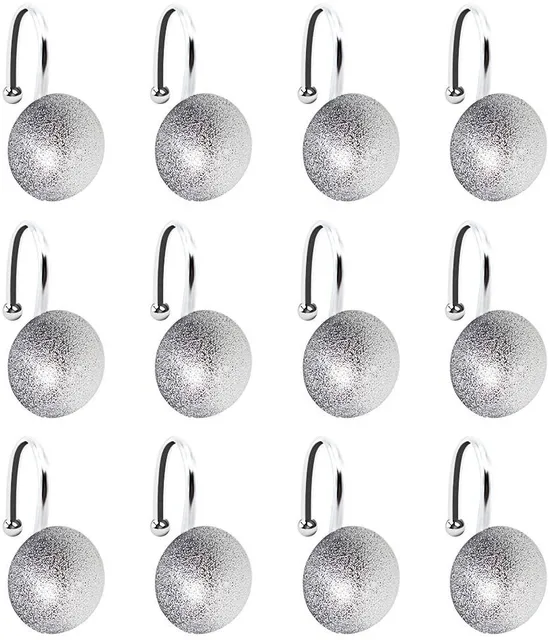 Набор из 12 крючков для шторки Carnation Home Fashions Buttons Silver