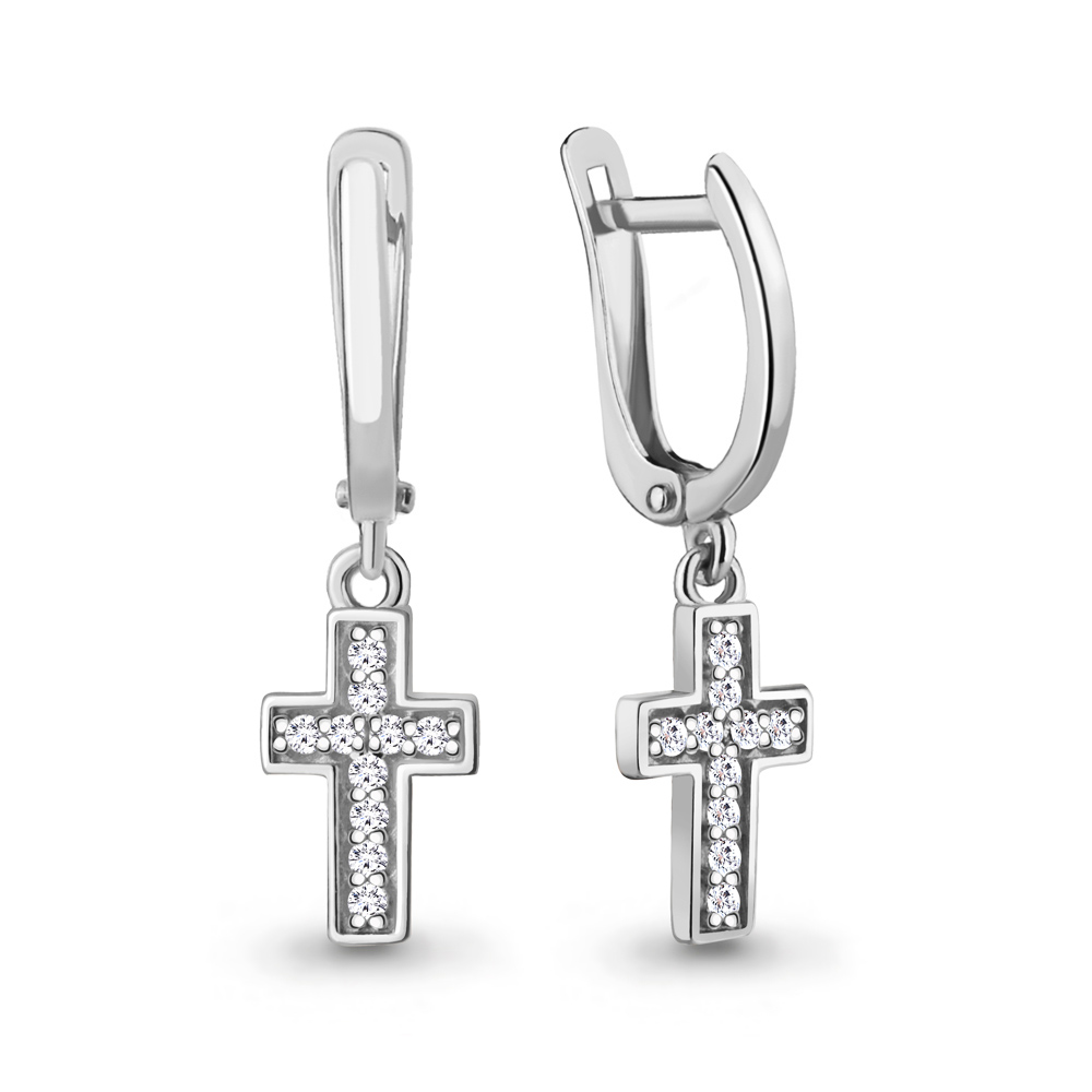 

Серьги подвески из серебра с фианитом Aquamarine 49173А_925_р, 49173А_925_р