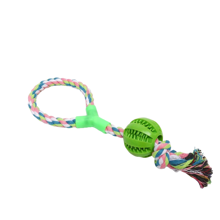 

Игрушка Пижон канатная с ручкой и мячом, 38 см, до 160 г, зелёная