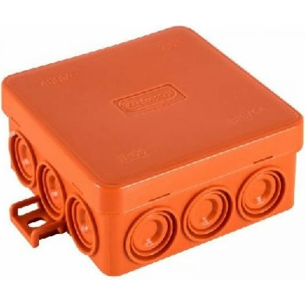 Экопласт JBL085 Коробка огн. E110, о/п 85х85х38, 12 вых., IP55, 4P, цвет оранж 43155HF