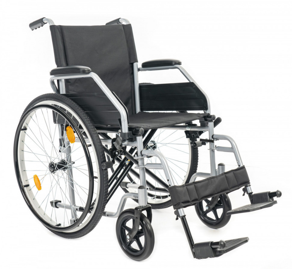 Кресло-коляска механическая МК-350 с транзитными колёсами, ширина сиденья 43 см