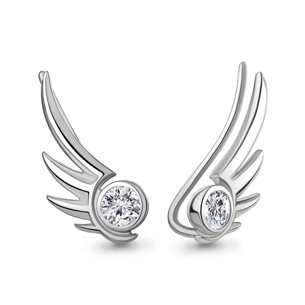 

Серьги клаймберы из серебра с фианитом Aquamarine 49206А_925_р, 49206А_925_р