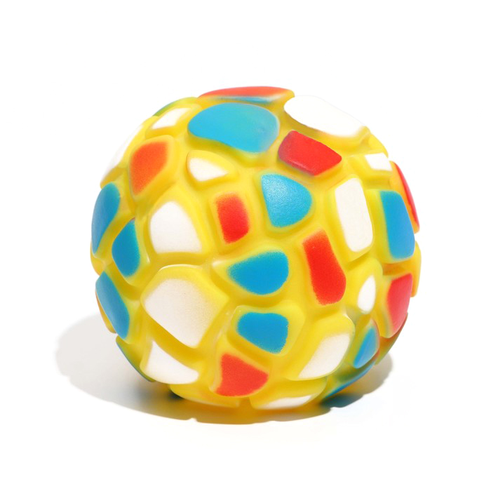 Игрушка Пижон пищащая Мяч-пятнашка для собак, 7 см, жёлтая