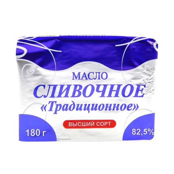 

Сливочное масло Традиционное 82,5% 180 г