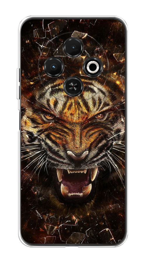 

Чехол на Tecno Spark 30C "Тигр осколки", Оранжевый;серый;черный, 309250-1