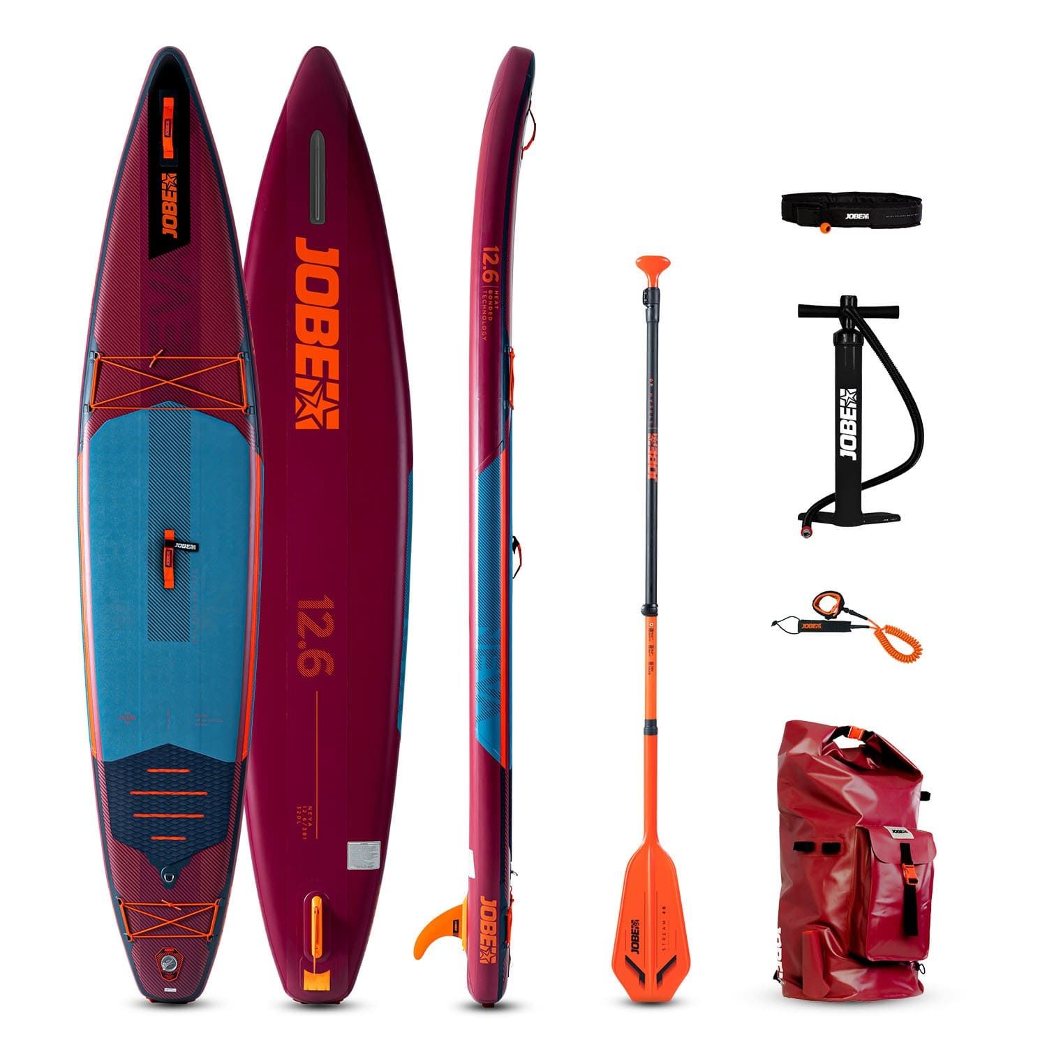 Sup-борд Jobe Neva 12'6 320х76х15, до 150 кг, бордовый