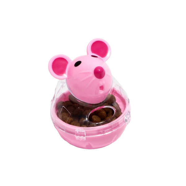 фото Игрушка-неваляшка пижон мышка с отсеком для лакомств, 4,7 х 6,5 см, розовая