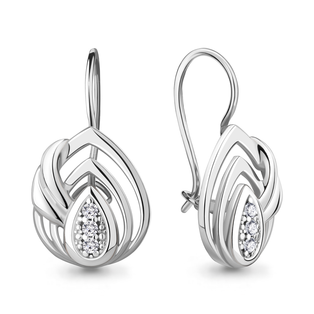 

Серьги из серебра с фианитом Aquamarine 49207А_925_р, 49207А_925_р