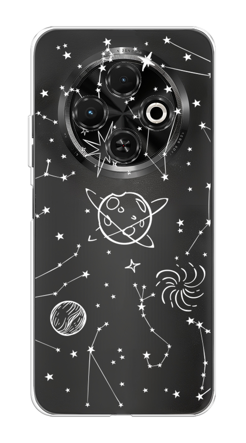 

Чехол на Tecno Spark 30C "Планеты в космосе", Белый, 309250-1