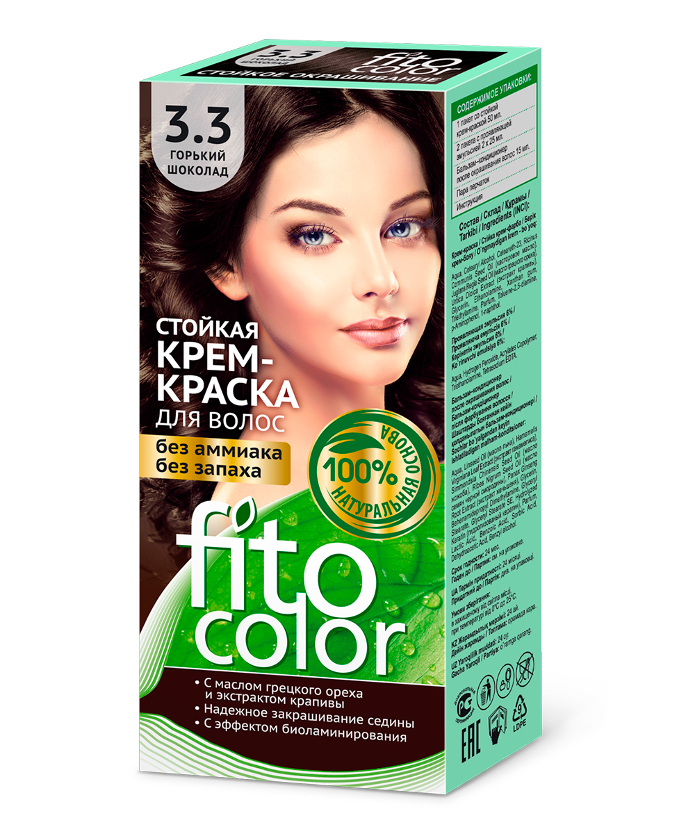 Крем-краска для волос Fito Косметик Fitocolor тон Горький шоколад, 115 мл х 6 шт. fito косметик кедровый бальзам для волос питательный свежая косметика 245