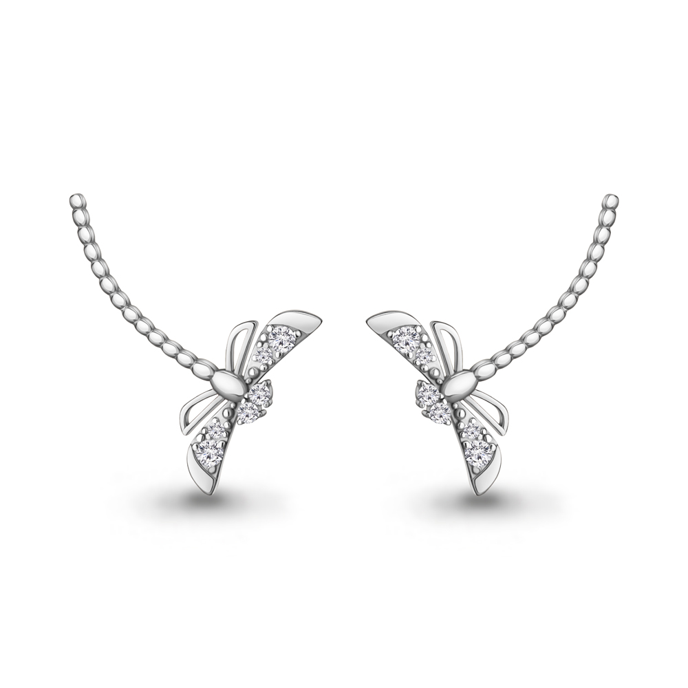 

Серьги клаймберы из серебра с фианитом Aquamarine 49293А_925_р, 49293А_925_р