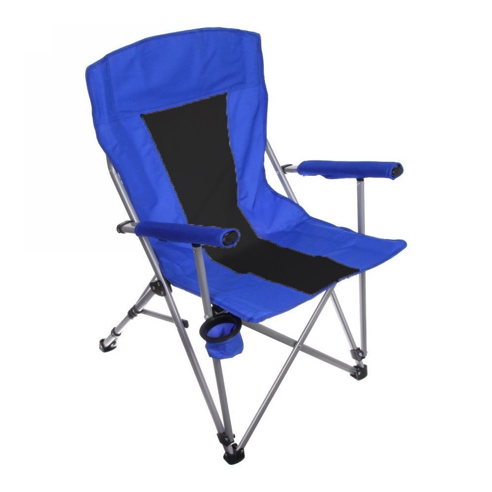 Кресло складное PREMIUM 90х50х60 синий-черный 701235
