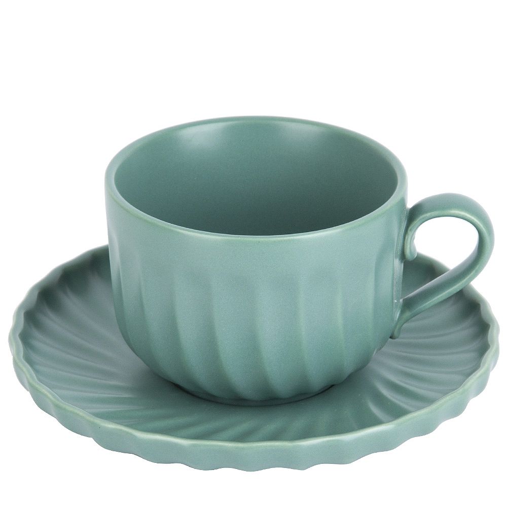 

Чайная пара Nouvelle Fresh Taste Dark green 220 мл фарфор, Зеленый