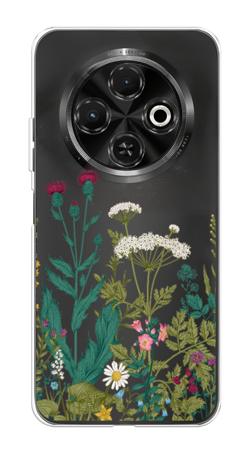

Чехол на Tecno Spark 30C "Дикие полевые цветы", Зеленый;розовый;белый, 309250-1
