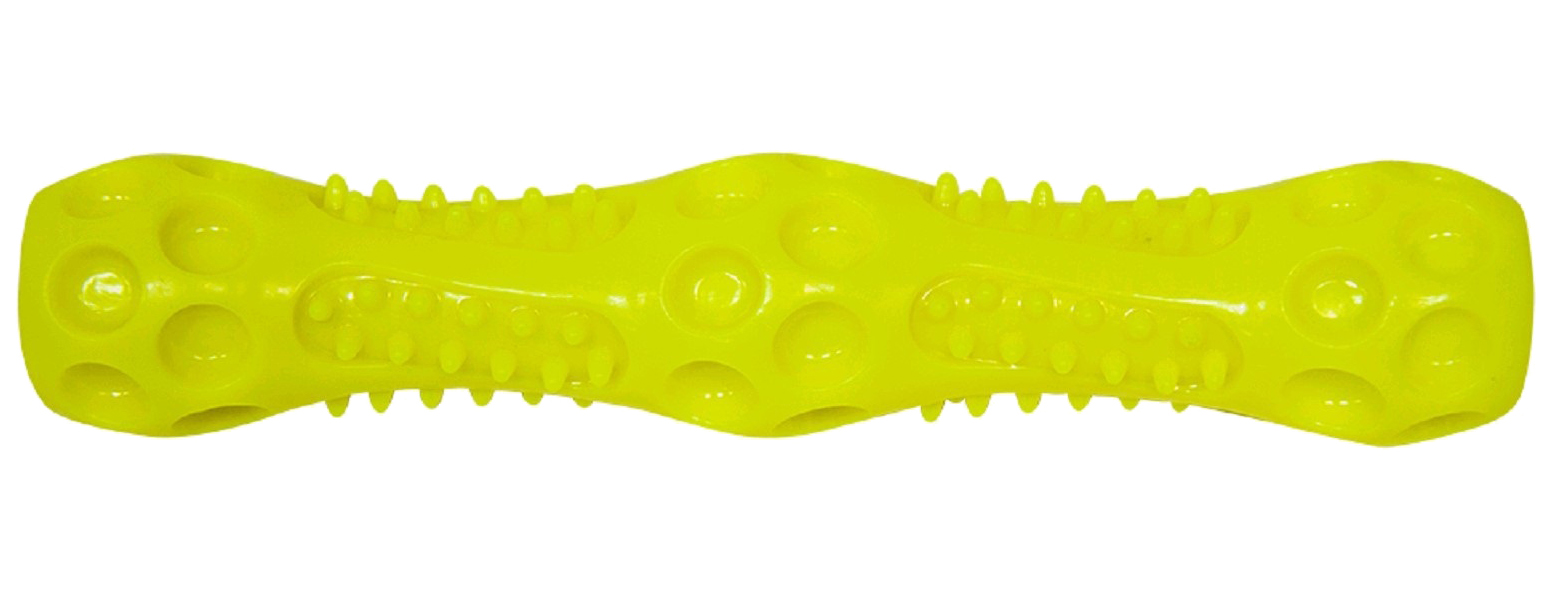 Игрушка для собак Зооник Палка массажная пластизоль 27 см желтая