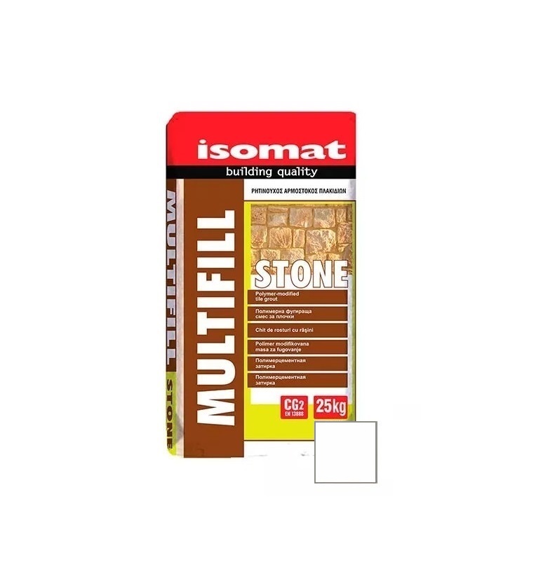 Затирка полимерцементная ISOMAT MULTIFILL STONE № 01 Белый 25кг 55610125