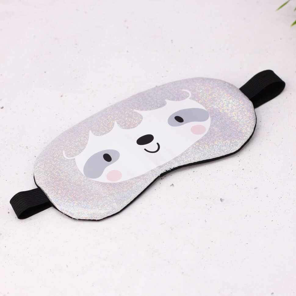 Маска для сна Cute sloth серебристая