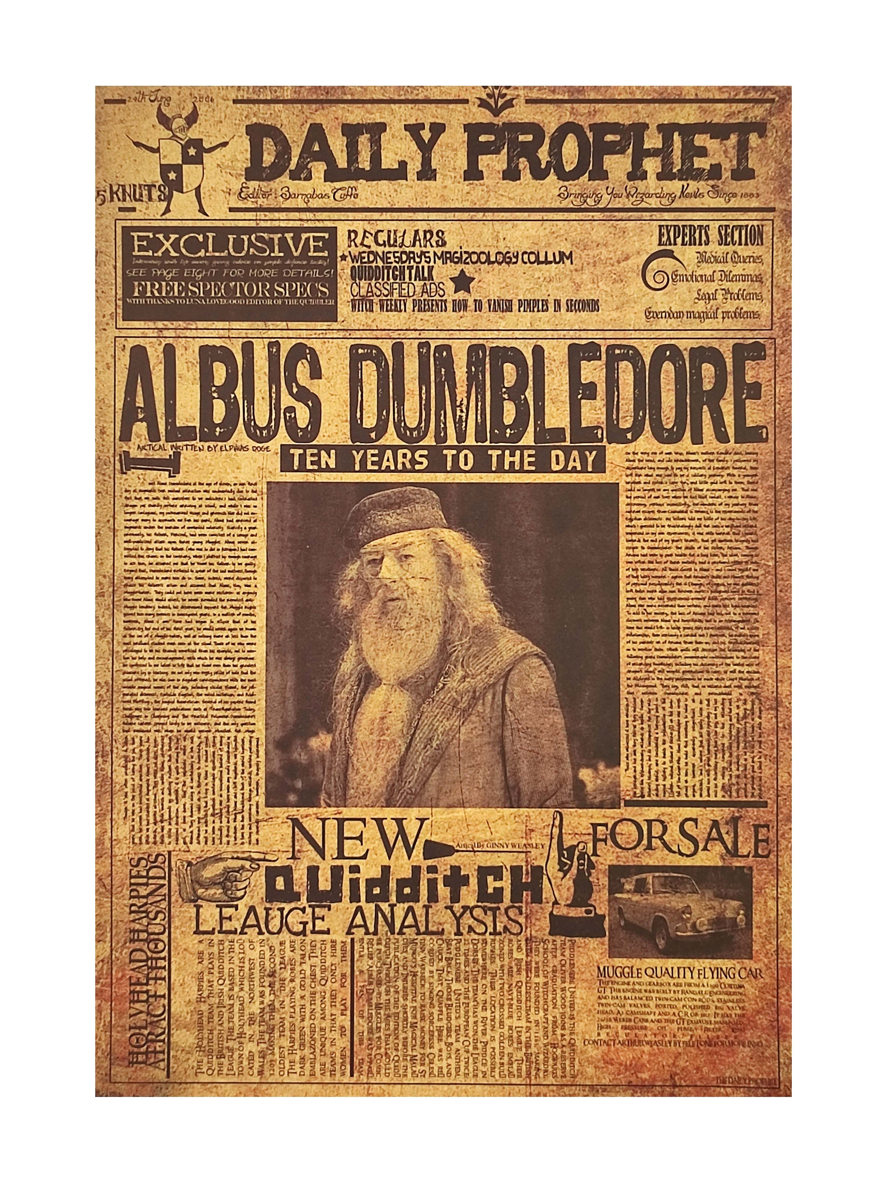 

Плакат в тубусе Fantasy Earth Дамблдор Albus Dumbledore 10 years to the day, Коричневый, Плакатище