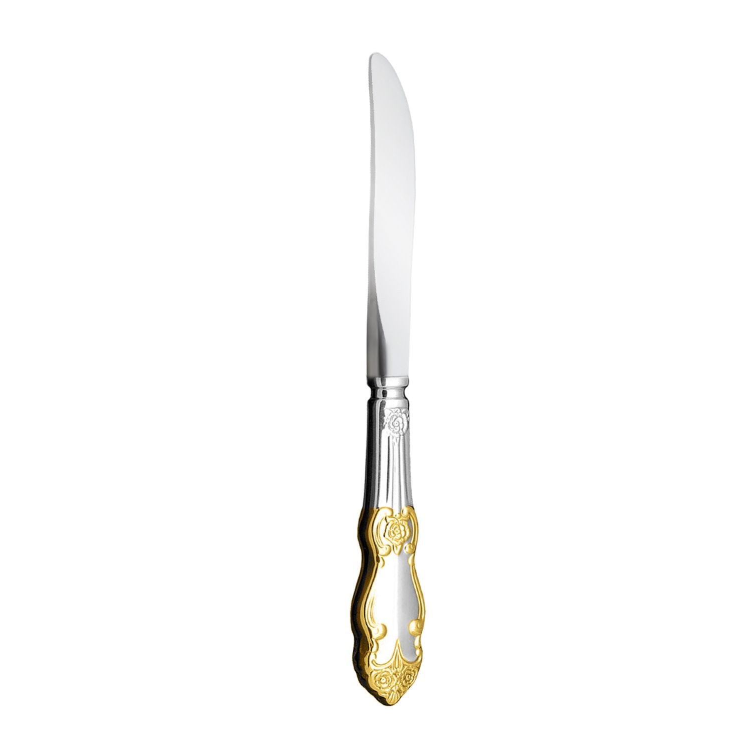 фото Нож для масла 'серебряная роза' посеребренный с позолотой кольчугинский мельхиор c28008