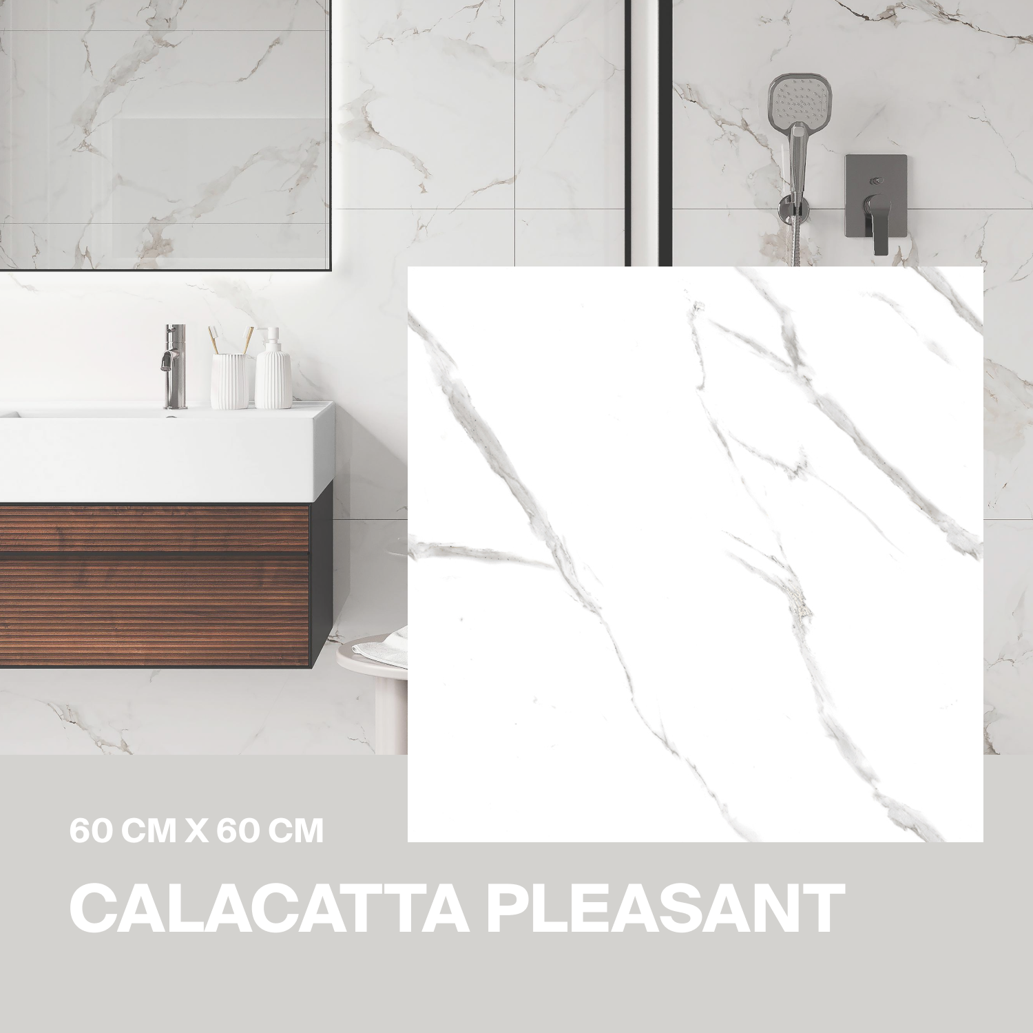 

Керамогранит Ceradim Calacatta Pleasant белый 60х60 Полированный в упаковке 1,44м2 4 плиты, Calacatta Pleasant