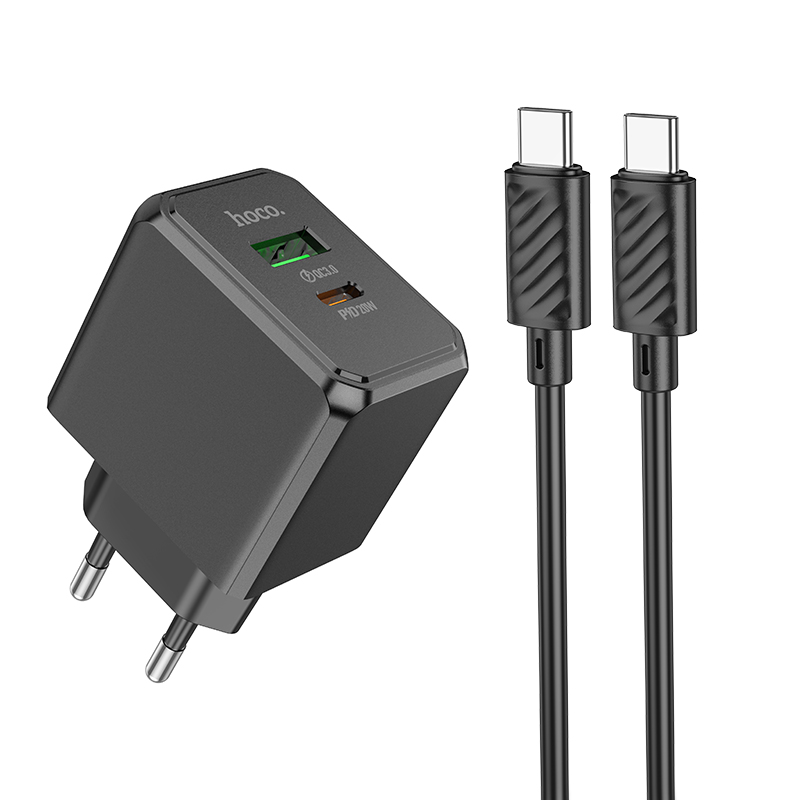 

Сетевое зарядное устройство Hoco type-c - type-c 1xUSB, 1xUSB Type-C 3 А черный