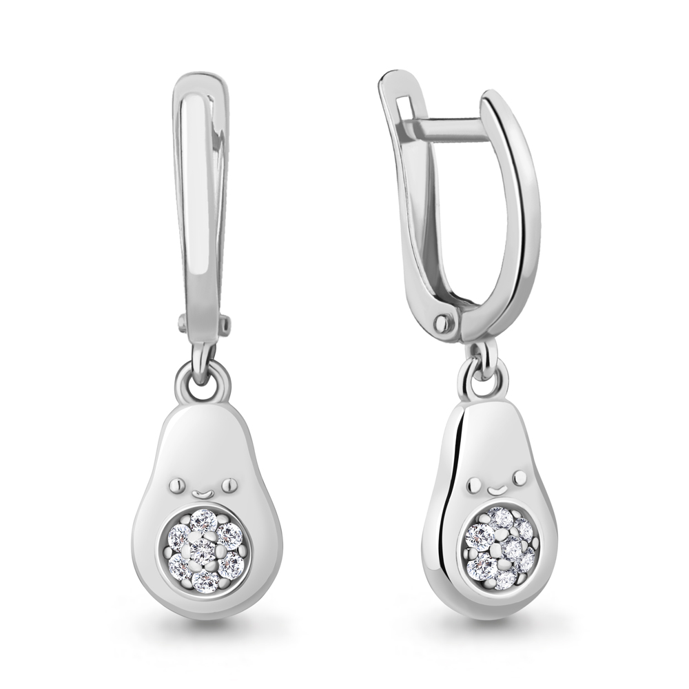 

Серьги подвески из серебра с фианитом Aquamarine 49339А_925_р, 49339А_925_р