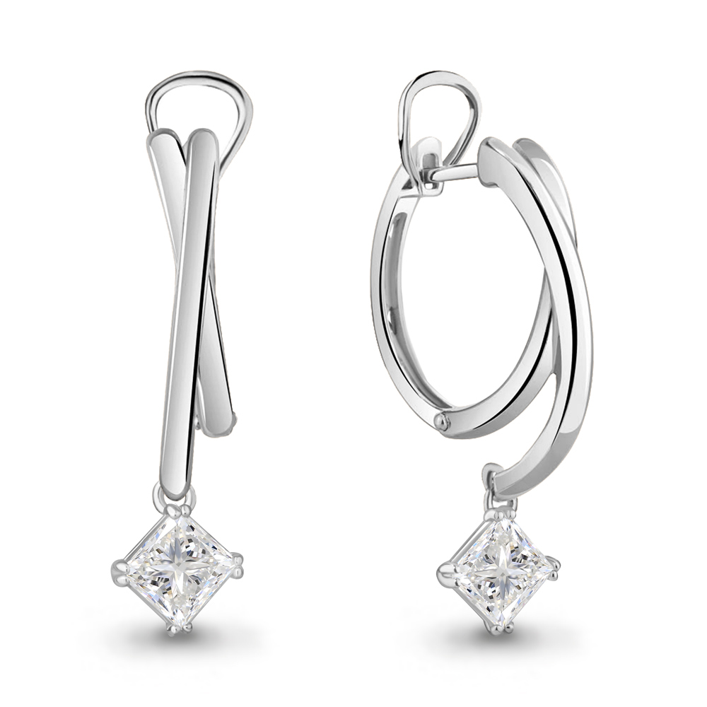 

Серьги подвески из серебра с фианитом Aquamarine 49344_925_р, 49344_925_р