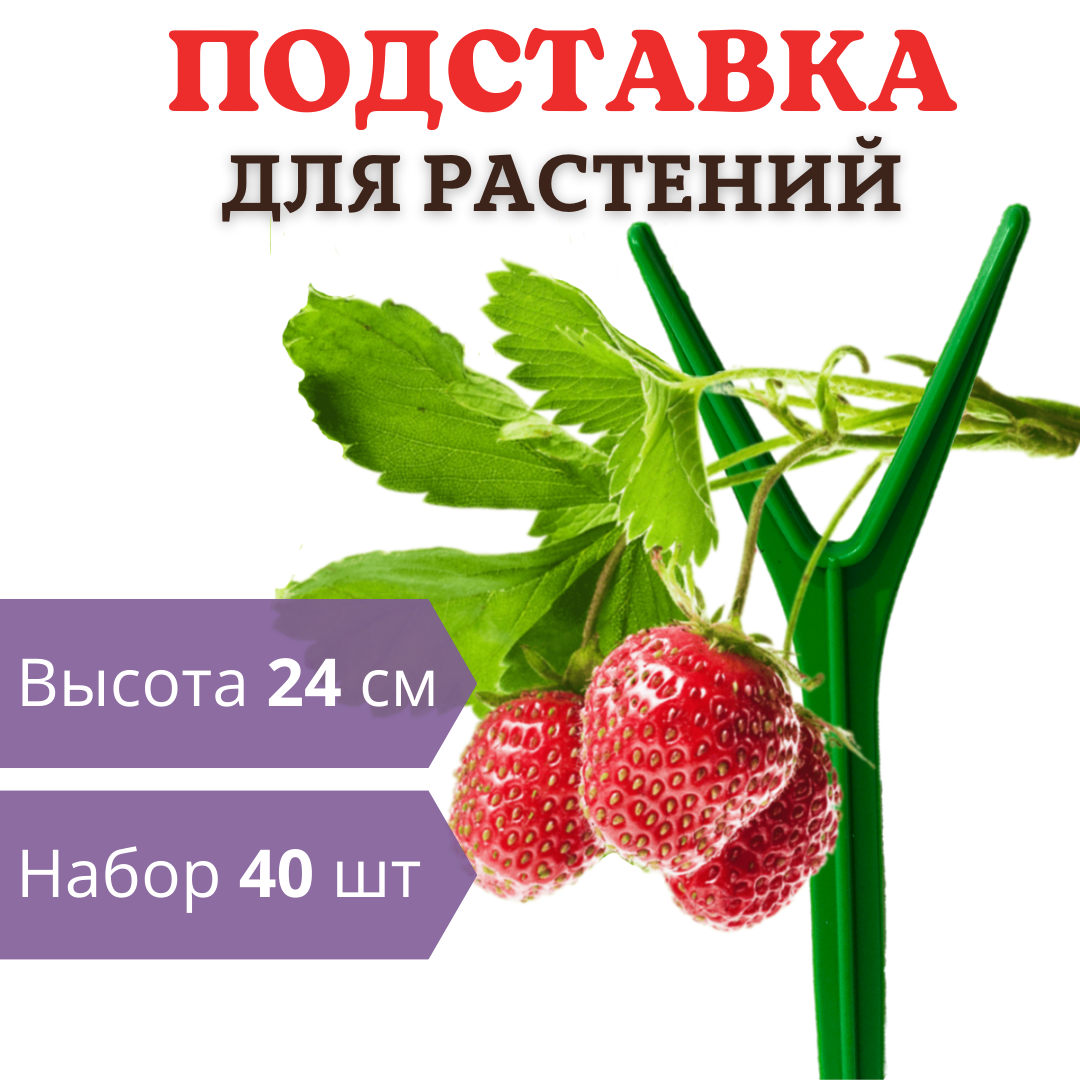 

Кустодержатель для клубники Благодатное земледелие 308202613 24 х 5 см 40 шт., Зеленый