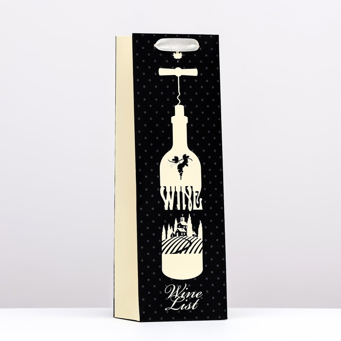 

Пакет под бутылку UPAK LAND, Life in wine, 12x36x9 см, Черный