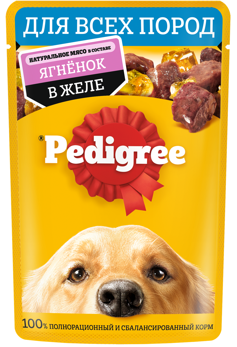 

Влажный корм для собак Pedigree, ягненок в желе, 85г