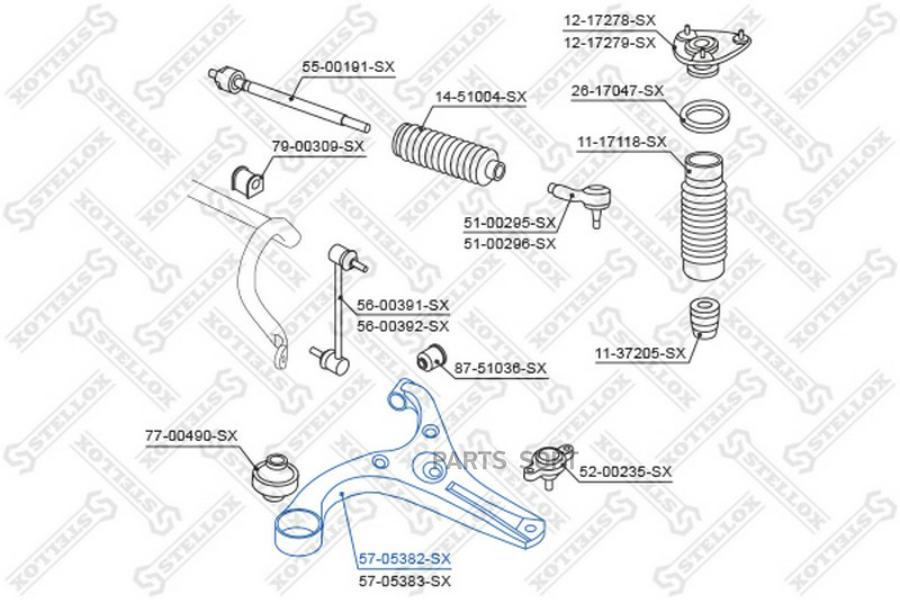 

Рычаг Stellox для Hyundai Accent 05- левый 5705382SX
