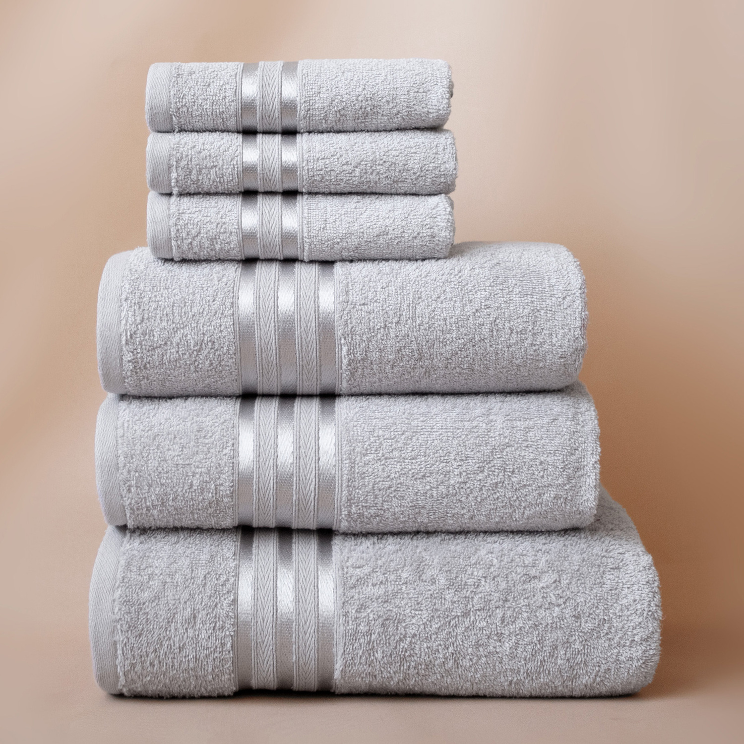 

Dome (14-4002) Набор из 6 полотенец (однотон) DOME Harmonika Махра 440 г/м2, 14-4002 Сереб