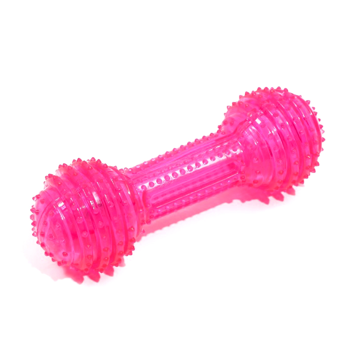 

Игрушка Пижон светящаяся для собак Круглая кость, TPR, 15 см, розовая