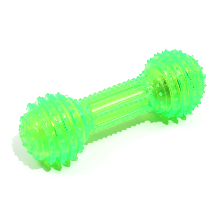 

Игрушка Пижон светящаяся для собак Круглая кость, TPR, 15 см, зелёная