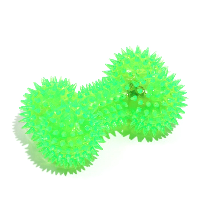 Игрушка для собак Пижон Светящаяся кость, TPR, 10,5 см, зелёная