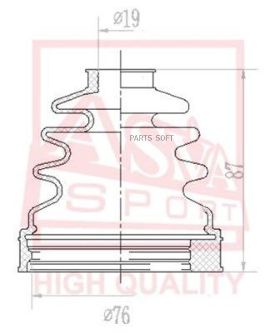 

ASVA ASBT-INFF2 Пыльник ШРУСа (к-кт без смазки) 20x62x81 FORD FOCUS II 2005- 1шт