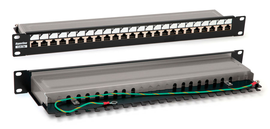

Патч-панель Hyperline (PP3-19-24-8P8C-C5E-SH-110D) 19" 1U 24xRJ45 кат.5e FTP
