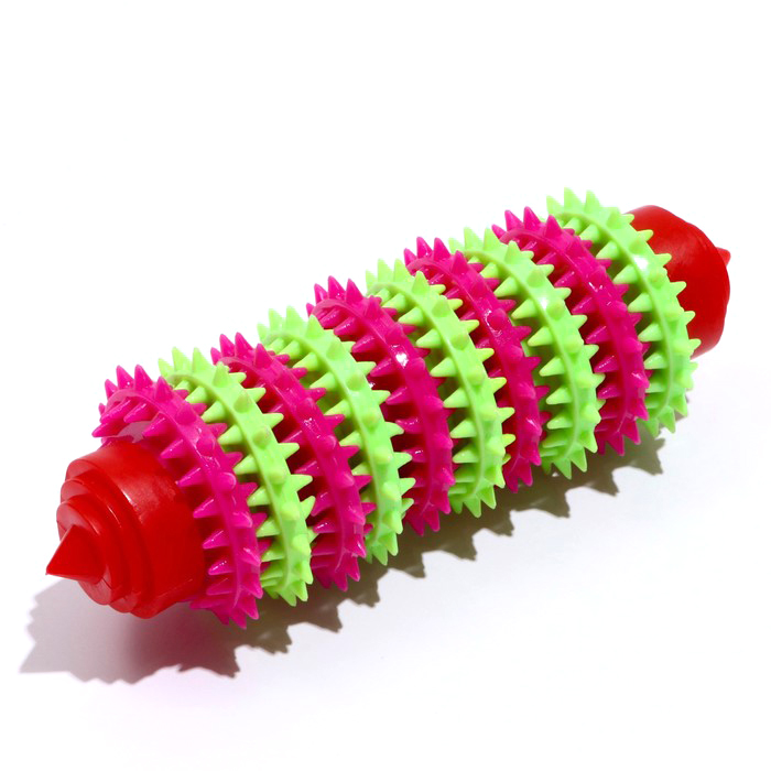 Игрушка Пижон жевательная 15,5 х 5,5 см, красная/розовая/зелёная