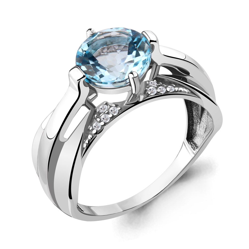 фото Кольцо из серебра с топазом р. 17 aquamarine 6593502а_925_р