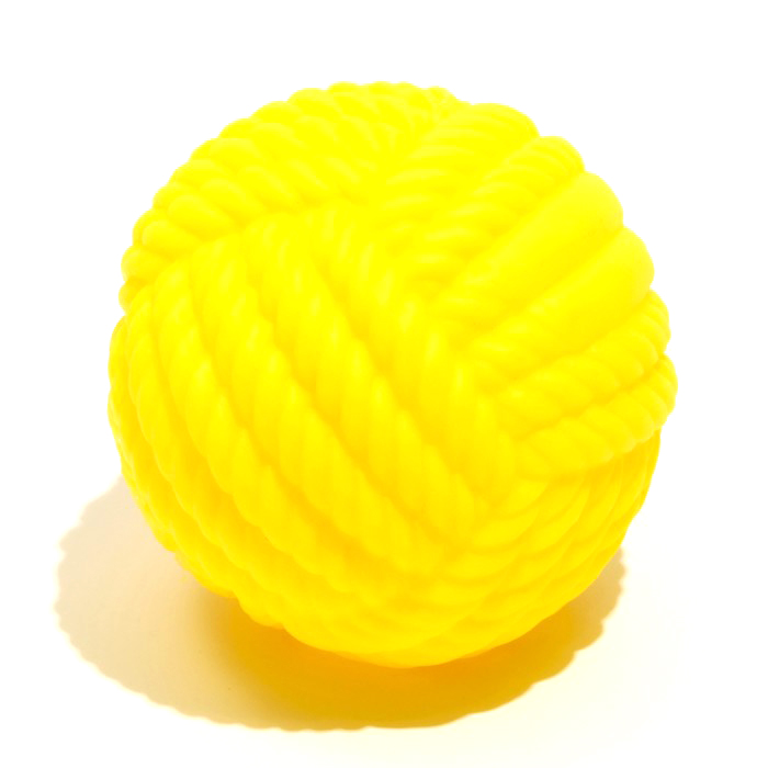 Игрушка для собак Пижон пищащая Клубок ниток, 8 см, жёлтая