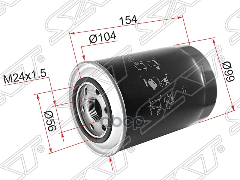 фото Sat st1230a046 фильтр масляный mitsubishi pajero/montero 3.2 di-d/td 4m41/3.0 i 4wd 6g72/s