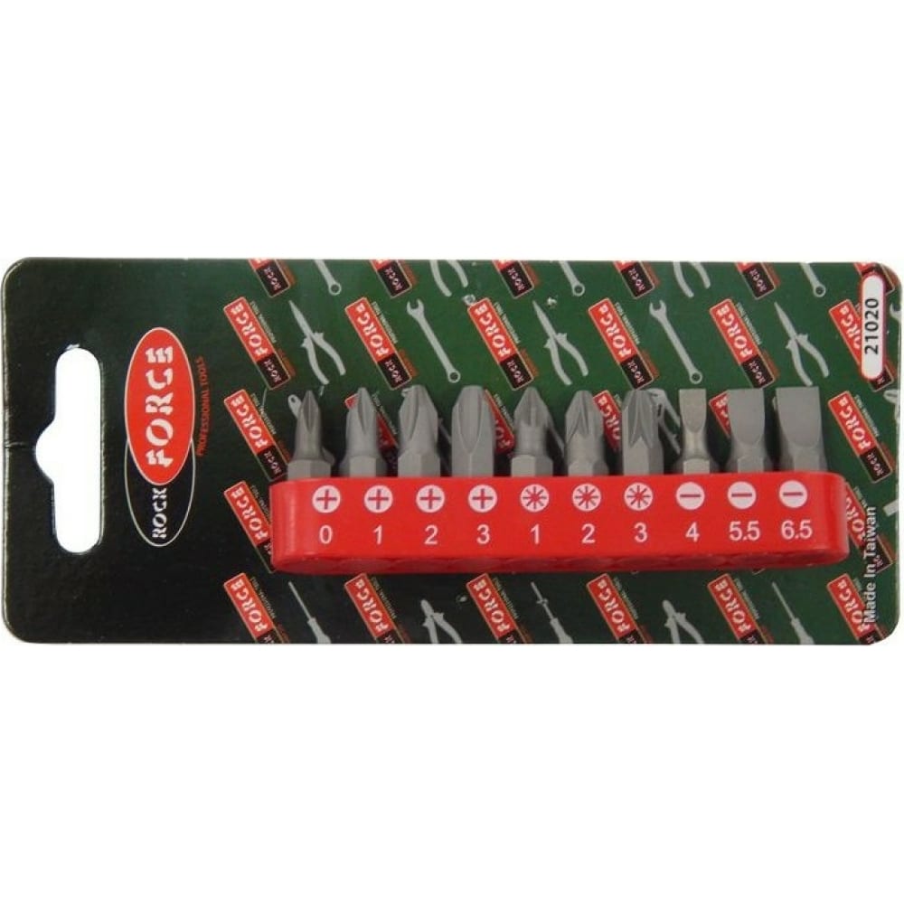 

Набор вставок 1/4"DR (10 шт; PH0-3/PZ1-3/SL4-6.5; 25 мм) ROCKFORCE RF-21020