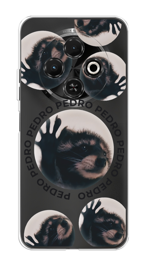 

Чехол на Tecno Spark 30C "Pedro енот", Черный;бежевый;прозрачный, 309250-1