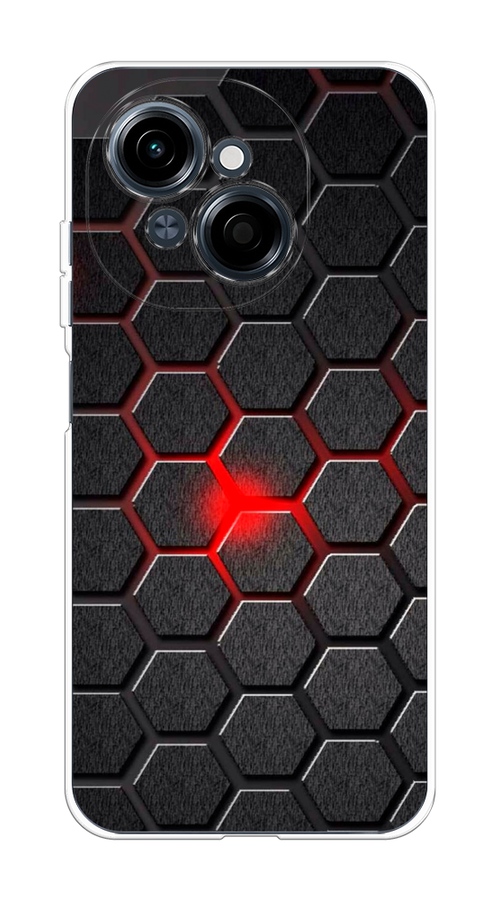 

Чехол на Tecno Spark Go 1/Pop 9 "Соты красные", Красный;черный;серый, 309450-1